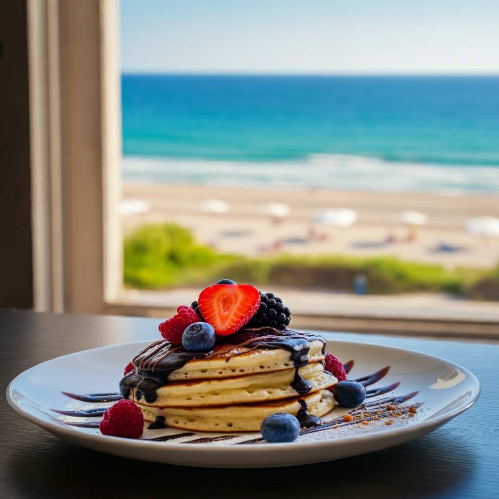 Poster AI gambar produk pancake