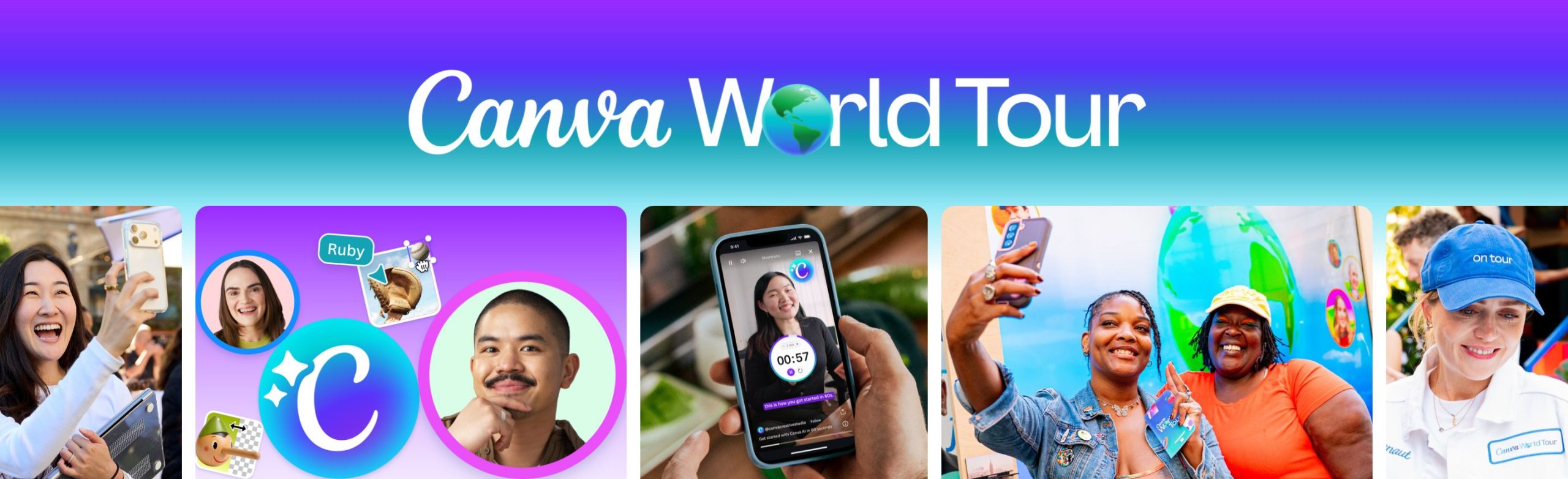 Visual rasmi Canva World Tour 2026 yang memperkenalkan pembelajaran Canva AI Essentials.